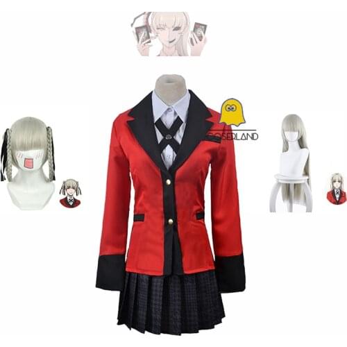 Kakegurui Momobami Ririka Cosplay Costume Momobami Kirari Uniform Halloween Harajuku Dress Women Halloween School Girl Uniform
