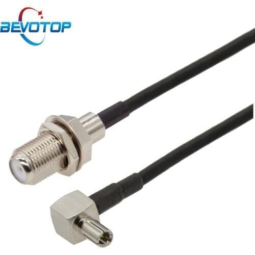 100pcs F Female to TS9 Male Right Angle RG174 Pigtail RF Coaxial Cable Huawei 3G 4G Antenna Extension Cable TS9 Jumper Cord
