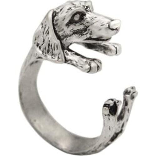 Creative Lovely Dog Finger Rings Metal Silver Color Animal Ring for Men And Women Fashion Jewelry Accessories