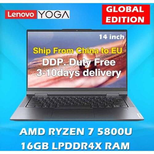 Lenovo YOGA 14c 2021 Notebook Touch Screen Laptop Ryzen R7 5800U 16GB LPDDR4X RAM 2 in 1 Laptops 512GB SSD ROM PC Windows 10