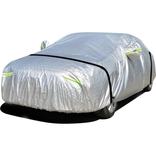 New Aluminum Film Cotton Velvet Thickening Car Clothing Summer Rain Sun Visor Car Cover Windproof Belt
