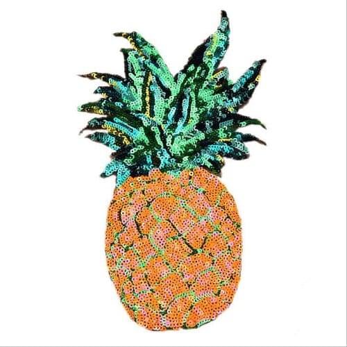 2018 New pineapple With Sequined Patches Fashion Applique lron on Patch for Clothes Bags DIY Decal Apparel Accessory 2pcs