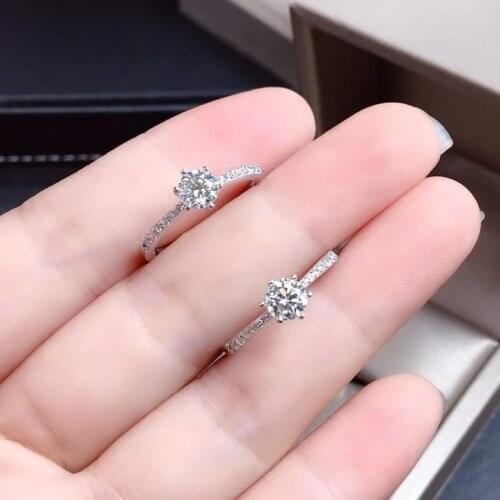 New Moissan diamond ring 925 silver eight hearts and eight arrows style wedding essential