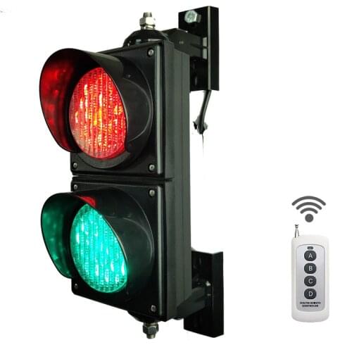 Remote control wireless control 4 inches 100mm LED Traffic Light Red Green Traffic Signal Light Parking Lot Signal Entrance