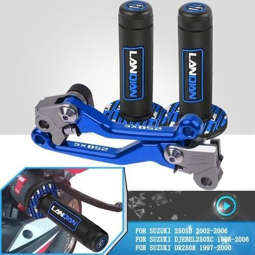 For Suzuki 250SB DR250R DJEBEL 250 XC 1998-2001 2002 2003 2004 2005 2006 Dirt Bike Motocross Handlebar Grips&Brake Clutch Levers