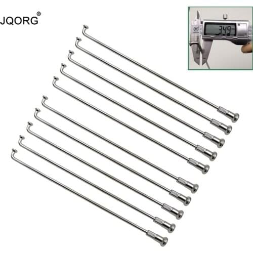 9 K Diameter 3.5 mm J-bend Equal Diameter Motorcycle Spokes Sliver Color 304 Stainless Steel Material Round Body Motocross Spoke