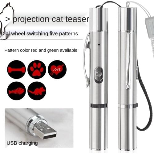LED Teaser DIY Multi-Pattern Red Light Green Interactive Projection Pen Pet Toys