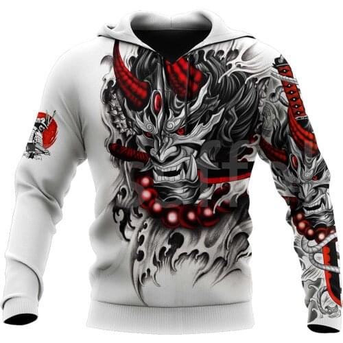Tessffel Japanese Samurai Tattoo Funny NewFashion Tracksuit 3DPrint Men/Women Harajuku Streetwear Pullover Jacket Zip Hoodies A1