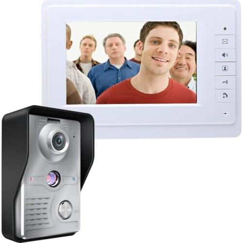 Video Intercom Doorbell 7 Inch LCD Wired Video Door Phone System Visual Indoor Monitor 700TVL Outdoor IR Camera Support Unlock