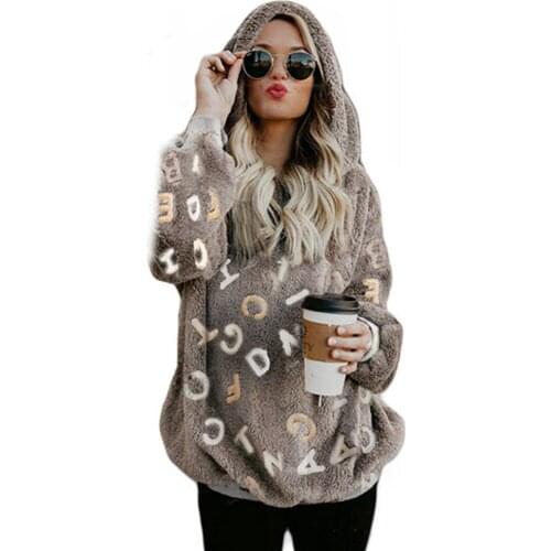 NORA TWIPS Women Flanne Autumn Winter Pajamas Warm Pullovers Hoodies Letter Pattern Long Sleeve Hoodies 2018 New