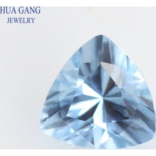 106# Spinel Blue Trillion Shape Brilliant Cut Synthetic Spinel Stone For Jewelry Size 3x3-10x10mm Free Shipping