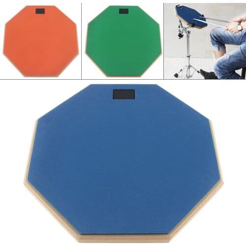 12 Inch Wooden Rubber Dumb Drum Practice Training Drum Pad for Jazz Drums Exercise with 3 Colors Optional
