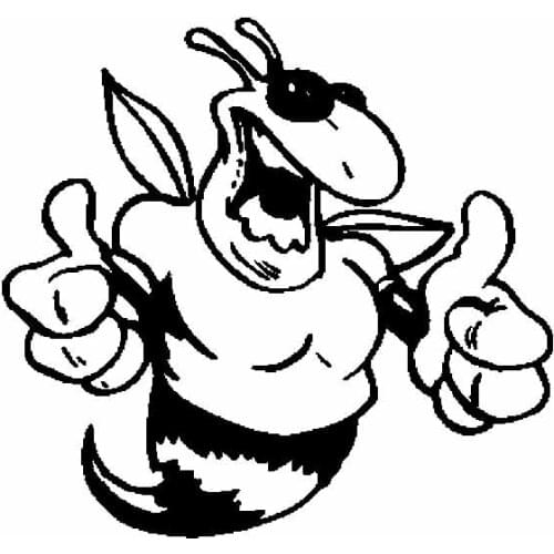 15CM*14CM Thumbs Up Bee Car Sticker Decal Honey Vinyl Black/Silver C19-0107