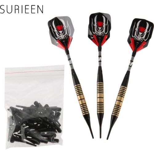 3 pcs Soft Needle Tip of Brass Darts 18g for Electronic Dartboard with 36 Extra tips Dardos Set Nice Face Pattern Dart Flights