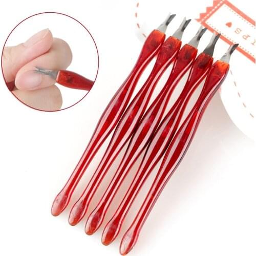 5pcs Stainless Steel Cuticle Pusher Nail Art Fork Manicure Tool for Trim Dead Skin Forks Knife Shovel Trimmer Cuticle Remover