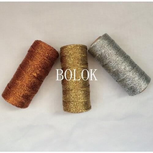 50pcs/lot DIY full Metallic golden Gold Silver copper Twist Rope Baker Twines for Craft Gift Packing spools