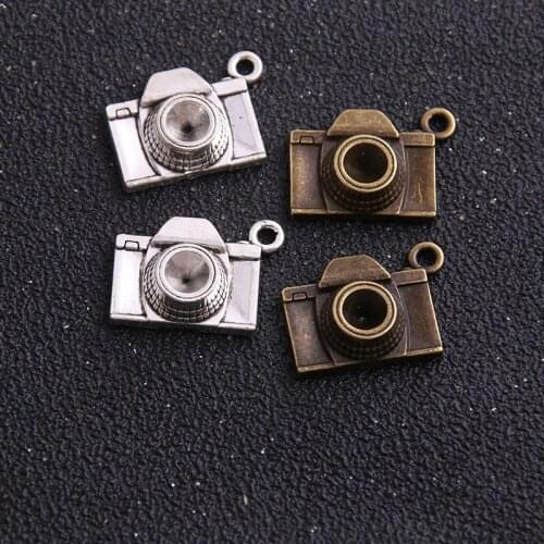 6pcs 15*18mm Two Color Zinc Alloy 3D Camera Charms Diy Jewelry Camera Pendant Charms Making