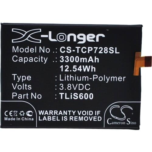 CS 3300mAh / 12.54Wh battery for TCL 3N, I718M, M2L, M2M, M2U, P728M TLiS600