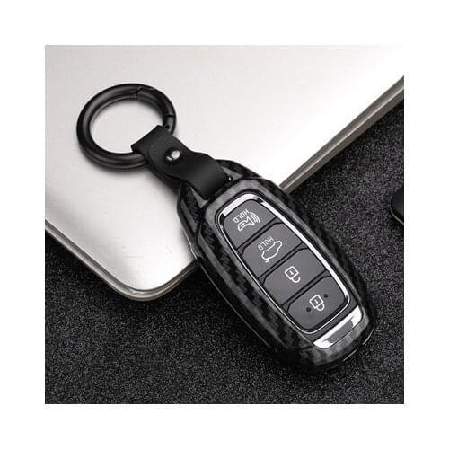Alloy Car Key Case For Hyundai Santa Fe Solaris Azera Grandeur Kona Elantra Tucson IX35 Sonata Keychain Remote Fob Protect Cover