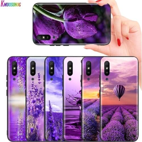 Bright Black Cover lavender Purple flowers for Huawei P Smart Z S Plus 2020 2019 Nova 5T 5i 5 4e 4 3i 3e 3 2i Phone Case