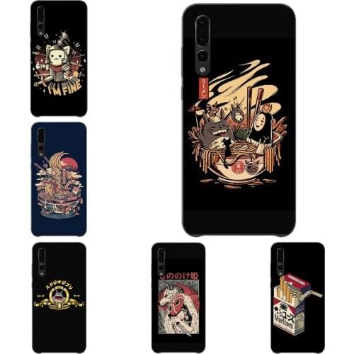 Ramen pool party Phone Case New Cartoon Fashion Black Sotf Silicone TPU For Huawei p30 p20 Lite p10 p9 p8 series aesthetic Coque