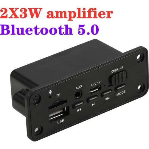 DC 5V 2*3W Amplifier Bluetooth 5.0 MP3 Player Decoder Board 5V Car FM Radio Module Support FM TF USB AUX Handsfree Call Record