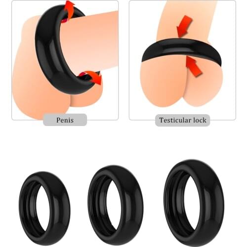 EXVOID Delay Ejaculation 3PCS Penis Ring Elastic Scrotum Bind Silicone Cock Sleeve Ring Sex Toys for Men Erection Intimage Goods