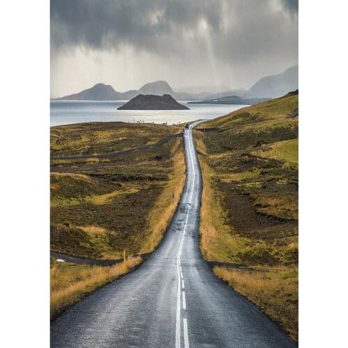 Highway Mountain Dark Clouds Lake Photography Backdrop Customized Background Photo Studio for Portrait Children Baby Photophone