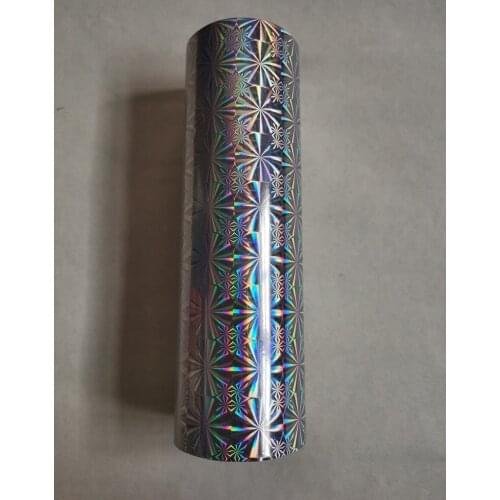 Holographic foil silver color snowflake B14 pattern hot press on paper or plastic 64cm x 120m stamping foil