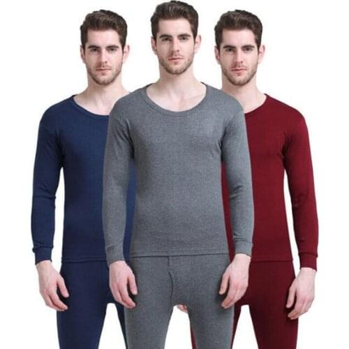2021 New Brand Thermal Underwear Men Solid Autumn Winter Spring Soft Cotton Long Johns Thermo Underwear Sets Male Suit Clothing