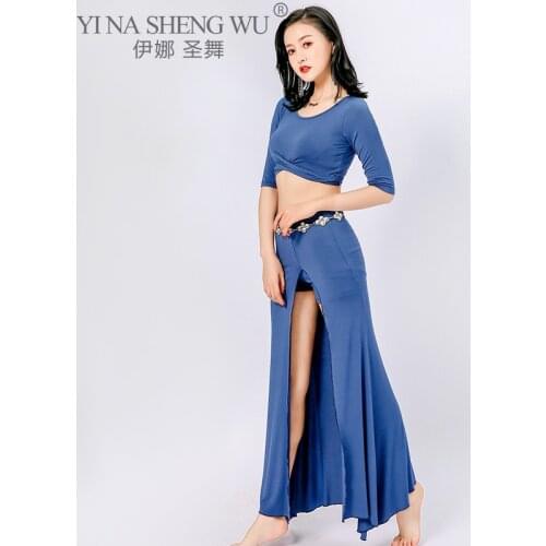 Women Belly Dance Set Training Performance Clothing Outfits Girls Costume Adult Bellydance Class Wear Tops and Long Skirts Suit