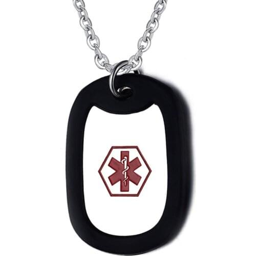 2021 Titanium Steel Medical Sign Simple And Fashionable Tag Military Brand Unique And Personalized Necklace Suitable For Men