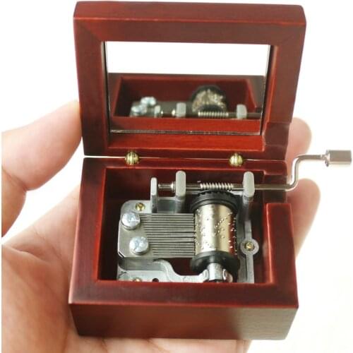 Sinzyo Carved wooden hand crank la vie en rose Music Box Mechanism Musical Box Birthday Gift For Christmas Valentines day