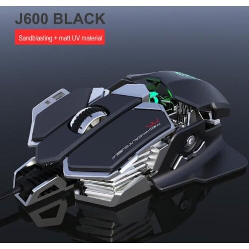 J600 Gaming Mouse 9 Keys Programmable Cool LED Variable Light USB Wired Mechanical Mouse Computer Accessorie For PC Laptop Gamer