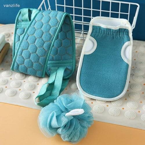 Rubbing towel set strong back rubbing gloves mens bath artifact womens bath strip household back rubbing mud bath ball