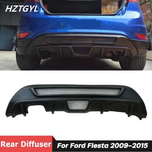 ABS Material Unpainted Matte Black Rear Bumper Lip Diffuser For Ford Fiesta Car Tuning 2009-2015