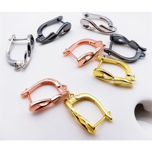 Peixin handmade womens earring hook findings DIY jewelry brass fashion hollow design earrings jewelry making supplies wholesale