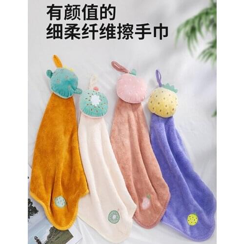 Hanging creative super absorbent kitchen children cartoon cotton thickened quick drying non - hair wipe towel J05
