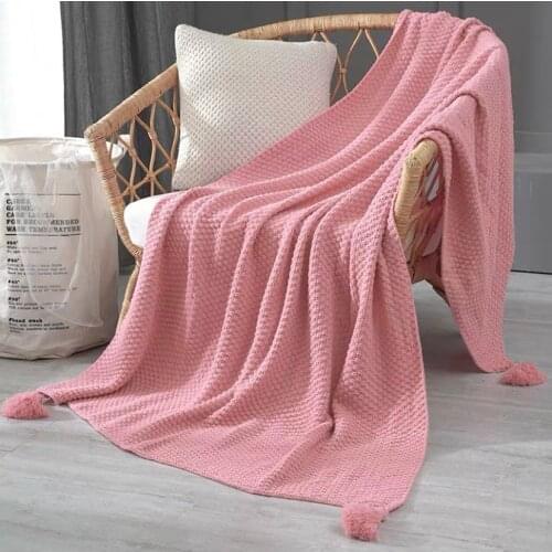 Sweat Pink Blanket Sofa Knit Throw Blanket Shawl for Bedroom Decor Chair Bed Blanket Children Girls School
