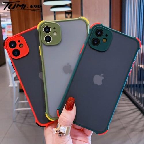 Shockproof Soft Silicone Protection Phone Case on For iPhone 11 Pro Max XR XS X 12 8 7 6 6S Plus SE 2020 Candy Color Back Cover