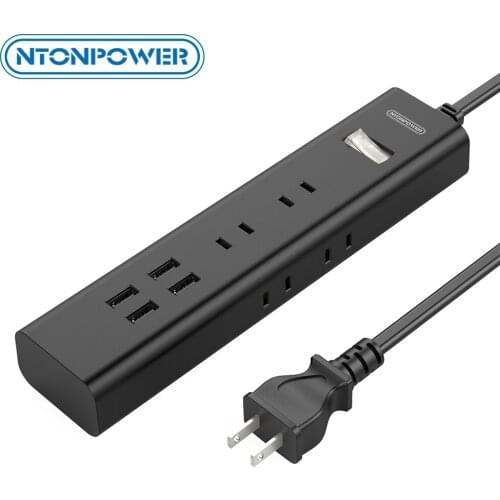 NTONPOWER Power Strip with USB Charger Japan Plug with Individual Switch 6 AC Socket 4 USB Extension Socket for Home Office