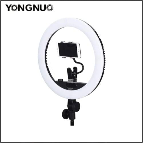 Yongnuo YN708 21 inch 704pcs SMD LED Video Ring Light Stepless Adjustment with Cell Phone Stand AC Adapter Power for Selfie