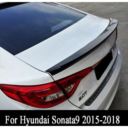 For Hyundai Sonata 9th 2015 2016 2017 2018 ABS Rear Trunk Paint Spoiler Tail Wings Lip
