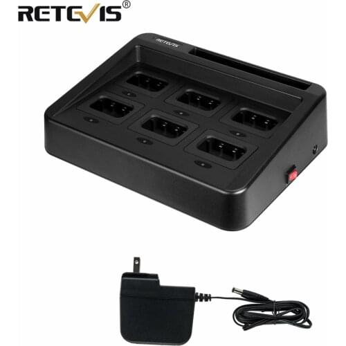 Retevis RTC5R Six-Way Charger Multi Unit Charger for Retevis RT5R RT5RV Walkie Talkie and Battery Replaceable Charging Slot Fast