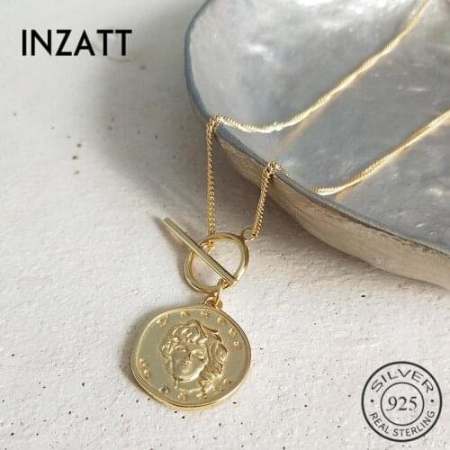 INZATT Real 925 Sterling Silver Gothic Choker Pendant Necklace For Fashion Women Fine Jewelry Punk Accessories 2019 Gift