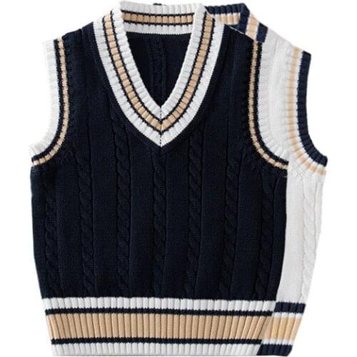 Autumn Kids Vest Baby Clothing Knit V-neck Boys Vest Casual Baby Girl Winter Clothes Outwear