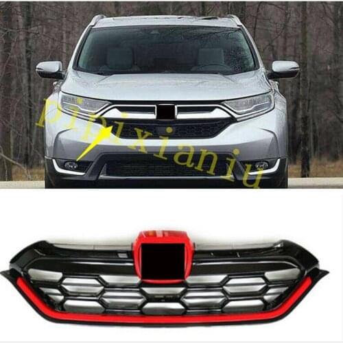 1PCS Black + Red Front Grille modified style Top Grille for Honda CRV CR-V 2017 2018 2019