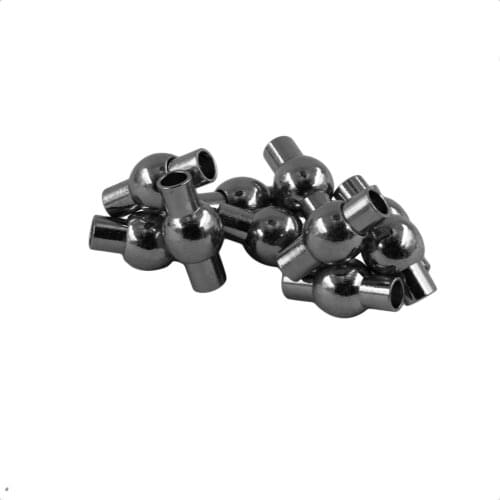 10Pcs Barrel Magnetic Clasps Glue-in Ends Jewelry DIY Making Findings Black