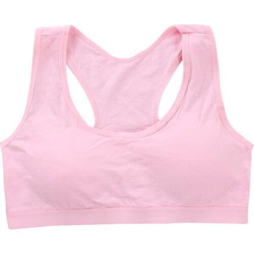 3 Pcs/Lot Girls Training Bra Puberty Kids Solid Vests Sport Soft Tops Breathable Teens Student Underwear Bras for 8-18 Years Old