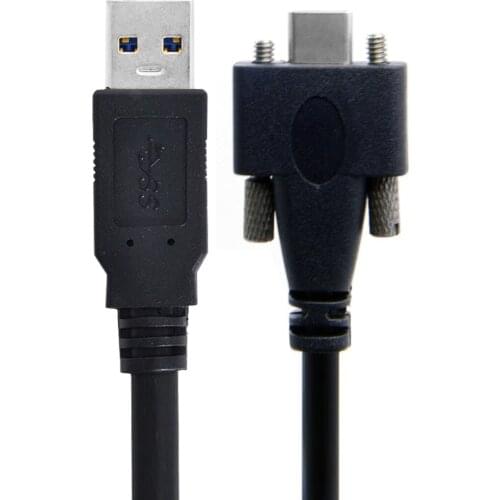 5 Meters USB 3.1 Type-C Dual Screws Locking to Standard USB3.0 Data Cable Mount Type for Camera Recorder